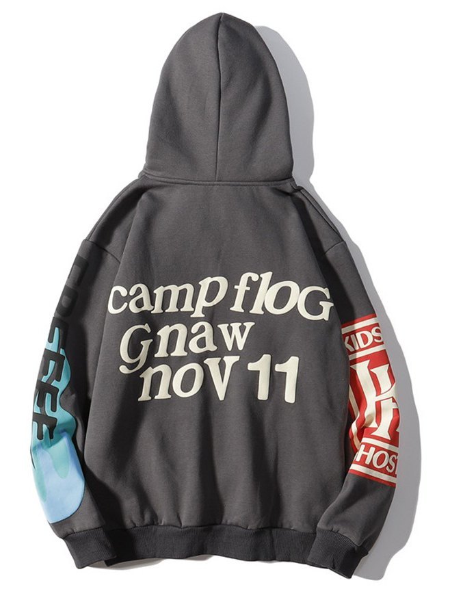 Photo Gallery Men's Letters Printed Long Sleeve Hoodie