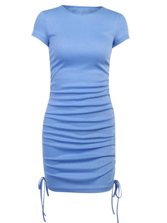 EMMIOL fest, gerafftes, figurbetontes Kleid mit Kordelzug