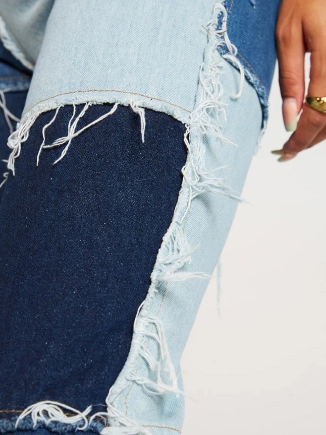 EMMIOL Patchwork Denim Boyfriend Jeans