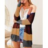 EMMIOL Regenbogen Streifen lange Strickjacke