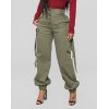 EMMIOL Mid-high Waist Zipper Pockets Cargo Pant