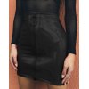 EMMIOL Falda lápiz ajustada de PU con cremallera de cintura alta