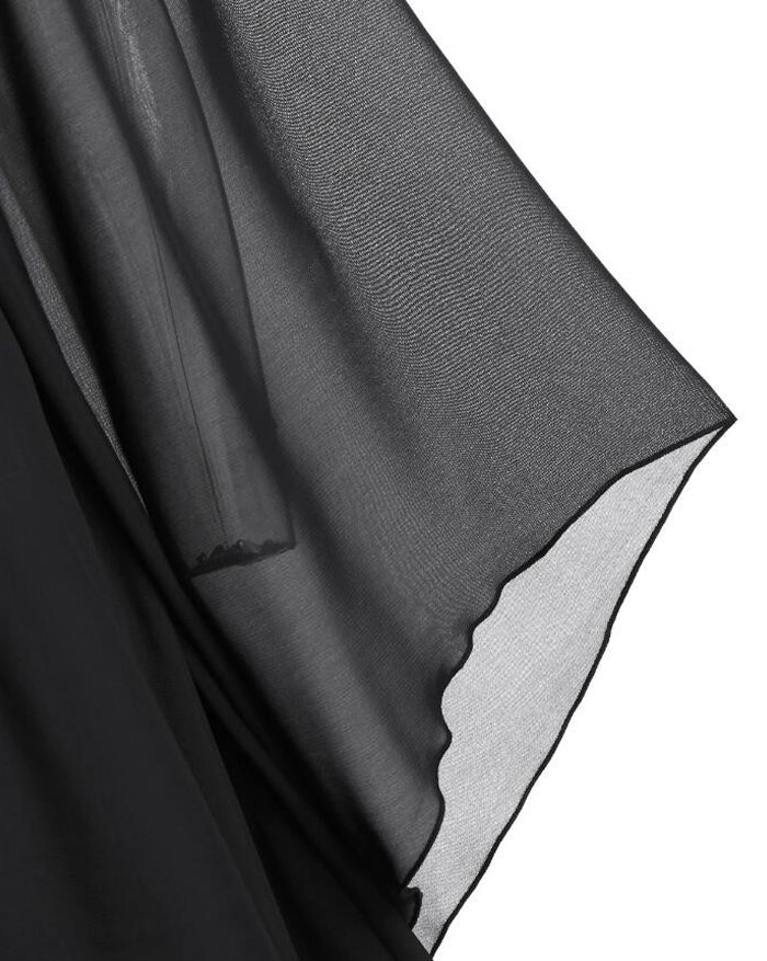 EMMIOL Flare Sleeve Off Shoulder Black Gothic Mini Dress