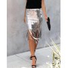 EMMIOL Gonna con paillettes con design a nappa glitterata