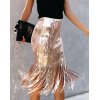 EMMIOL Gonna con paillettes con design a nappa glitterata