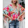 EMMIOL Batwing Sleeve Loose Print Blouse&Shirt