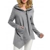 EMMIOL Diagonal Zipper Pocket Asymmetrical Hem Hoodie