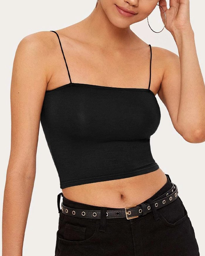 EMMIOL Solid Crop Fitted Cami Top