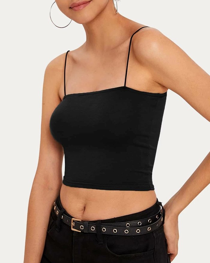 EMMIOL Solid Crop Fitted Cami Top