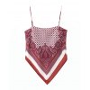 EMMIOL Top estilo camisola con dobladillo y pañuelo con estampado de paisley