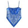 EMMIOL Top estilo camisola con dobladillo y pañuelo con estampado de paisley