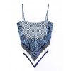 EMMIOL Top estilo camisola con dobladillo y pañuelo con estampado de paisley