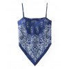 EMMIOL Top estilo camisola con dobladillo y pañuelo con estampado de paisley
