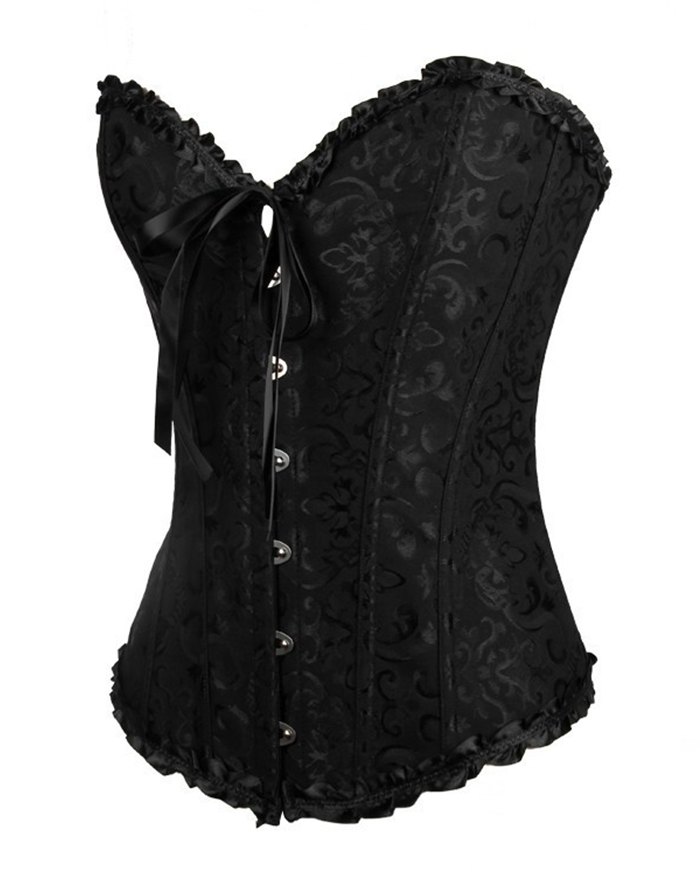 Emmiol Free shipping 2024 Gothic Style Lace Ruched Strap Corset