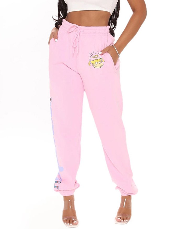 EMMIOL Pantalón estampado con cordón elástico