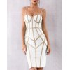 EMMIOL Ärmellose Träger Patchwork Bodycon Club Bandage Kleid