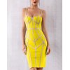 EMMIOL Ärmellose Träger Patchwork Bodycon Club Bandage Kleid