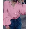 EMMIOL Camisa con botones de manga abullonada