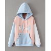 EMMIOL Sudadera con capucha de bloque de color con bordado de dibujos animados