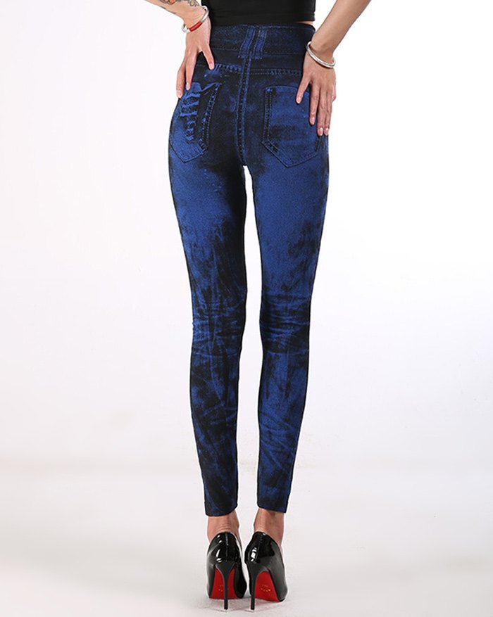 EMMIOL Leggings strappati finti tie-dye