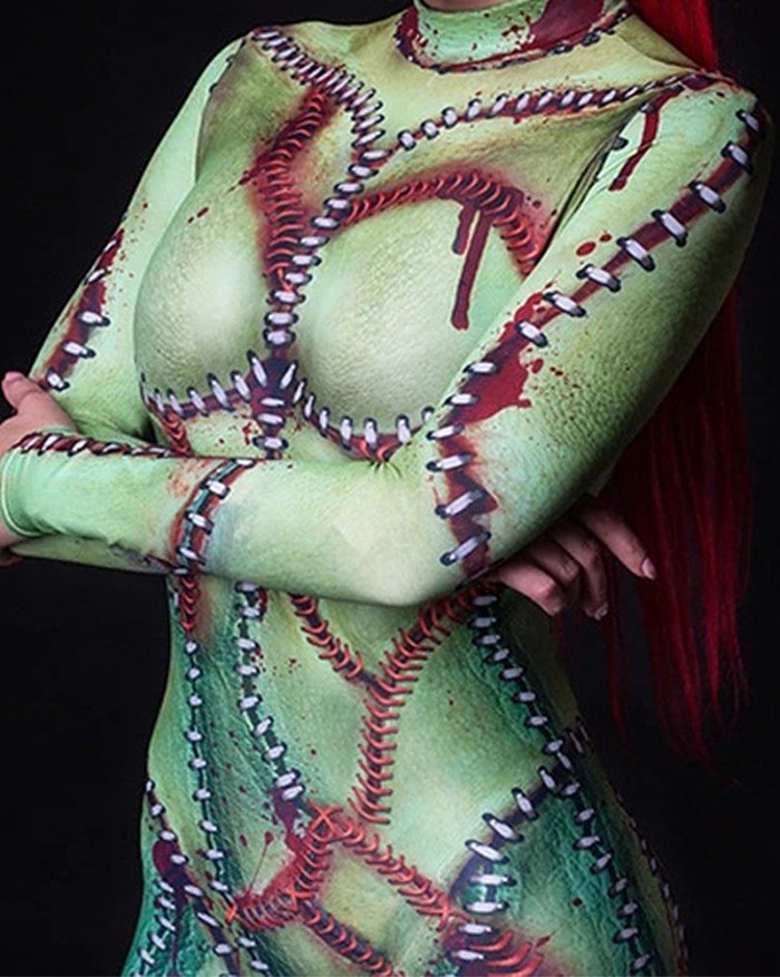 EMMIOL Halloween 3D Printed Jumpsuit