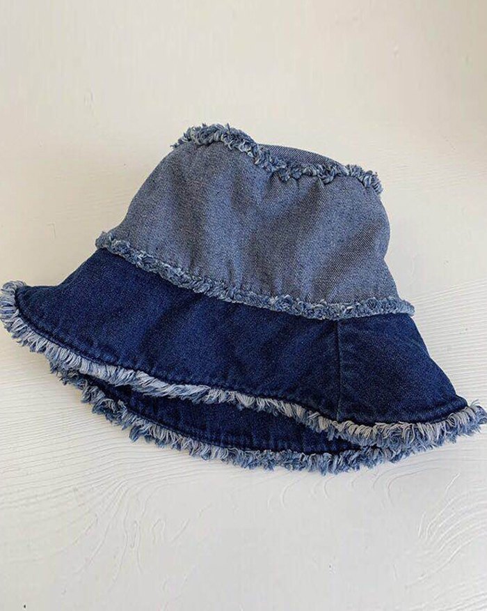 EMMIOL Cappello da pescatore in denim con cuciture