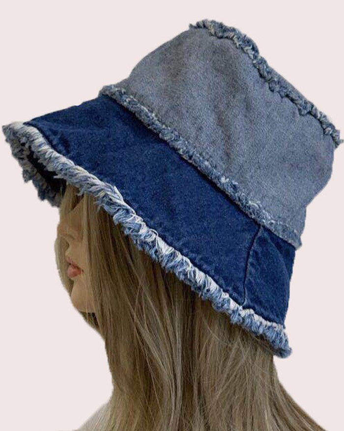 EMMIOL Cappello da pescatore in denim con cuciture