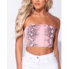 EMMIOL Top bandeau con estampado de serpiente y leopardo