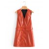 EMMIOL Mini vestido de cuero de PU con un solo pecho