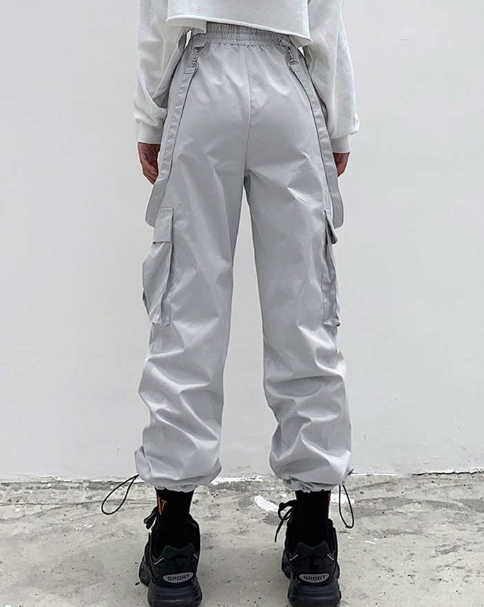 EMMIOL Pantalones cargo con cordones y bolsillos