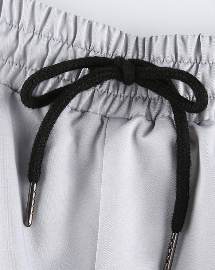 EMMIOL Pantalones cargo con cordones y bolsillos