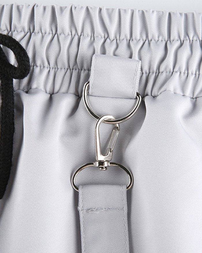 EMMIOL Pantalones cargo con cordones y bolsillos