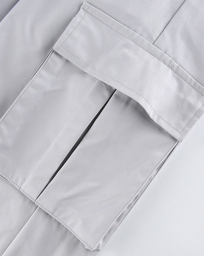 EMMIOL Pantalones cargo con cordones y bolsillos