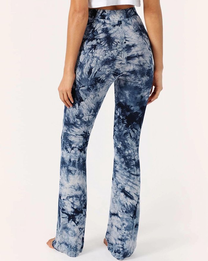 EMMIOL Pantalón de pierna ancha con corte de bota tie-dye