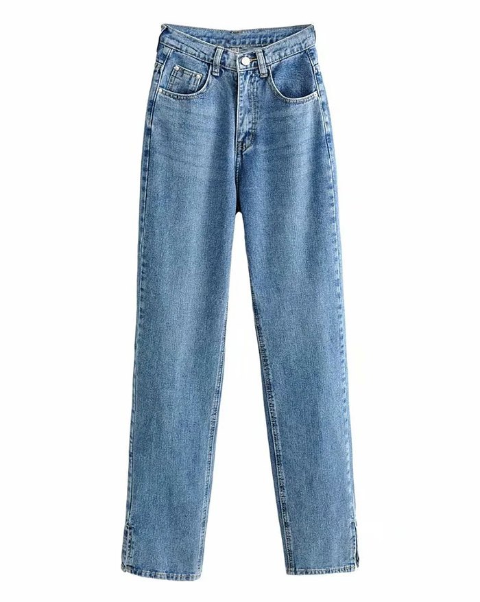 EMMIOL Split Leg Mopping Jeans