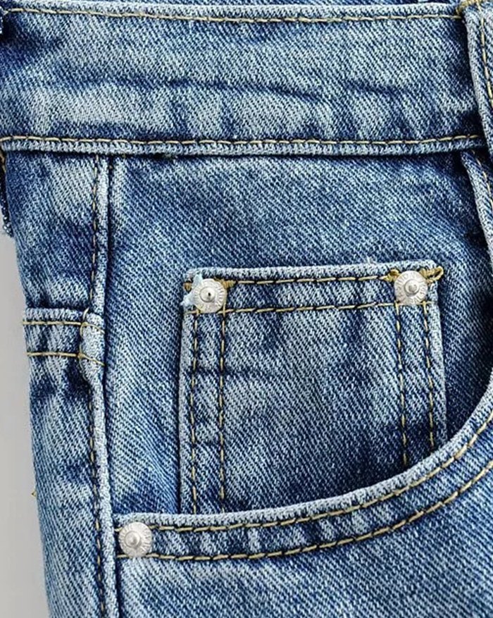 EMMIOL Split Leg Mopping Jeans