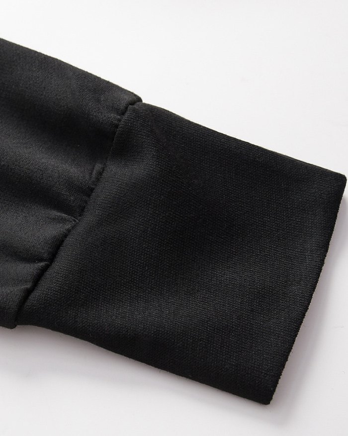 EMMIOL Felpa con cappuccio e cravatta a occhiello con stampa di ali di teschio