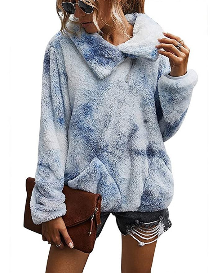 EMMIOL Chaqueta polar con efecto tie-dye