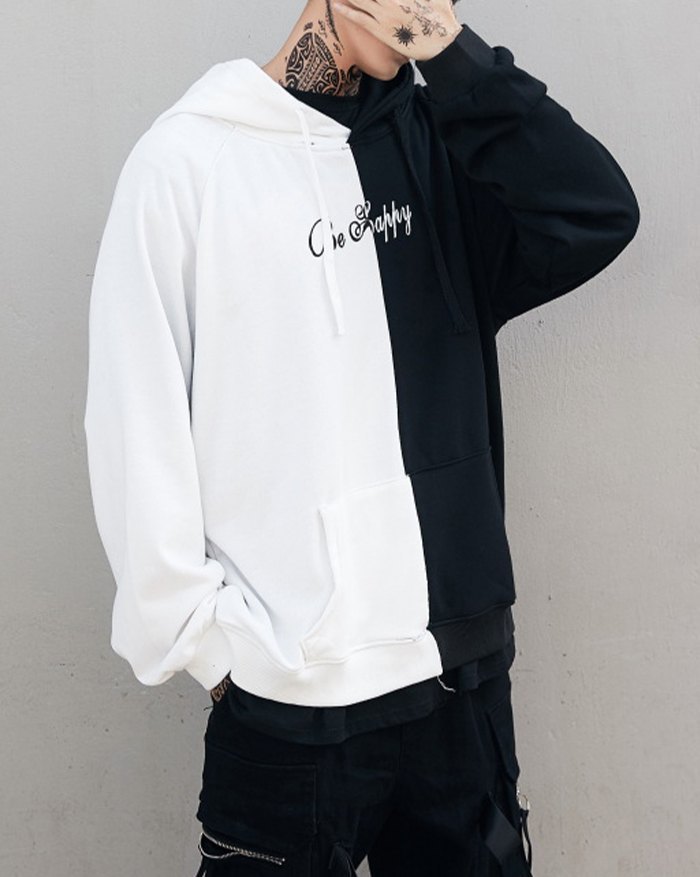 EMMIOL Sudadera con capucha Graffiti Smiley Demon Stitching para hombre