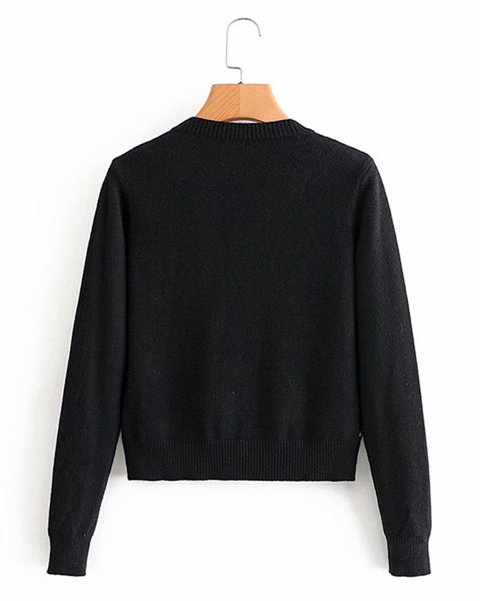 EMMIOL Plaid Knitted Cardigan