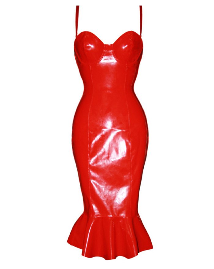 EMMIOL Vestido midi ajustado con hombros descubiertos
