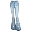 EMMIOL Jeans a zampa ricamati margherite