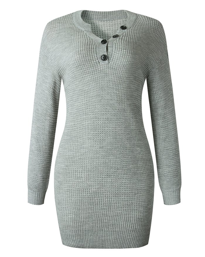 EMMIOL Vestido tipo jersey de punto con botones