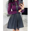 EMMIOL Pu Leder Patchwork Minikleid