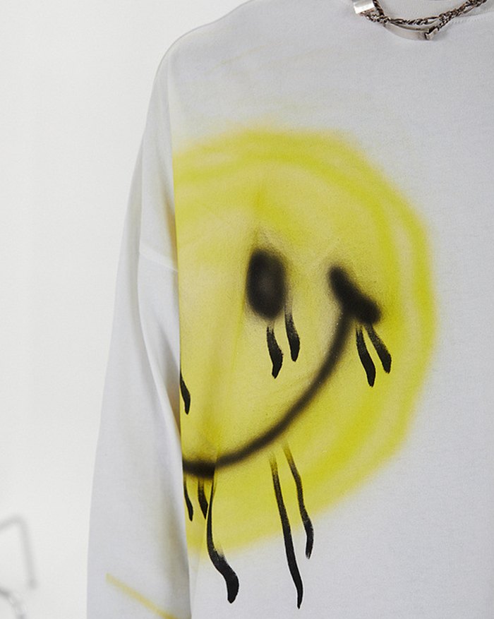 EMMIOL Herren Graffiti Inkjet Smile Sweatshirt