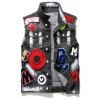 EMMIOL Herren bestickte Jeans Jeansweste Jacke