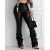 EMMIOL Pu Leather Stacked Pants