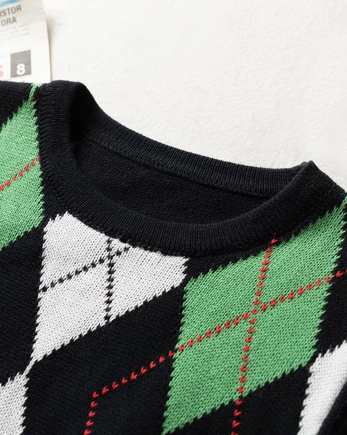 EMMIOL Maglione pullover vintage argyle