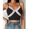 EMMIOL Lace Trim Cropped Cami Top