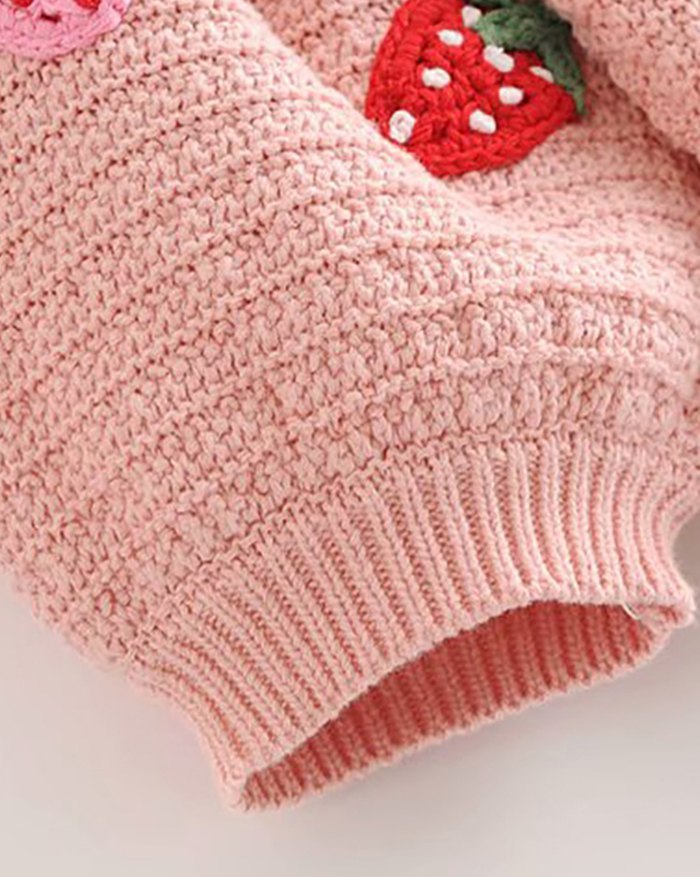 EMMIOL Erdbeer Applique Pullover